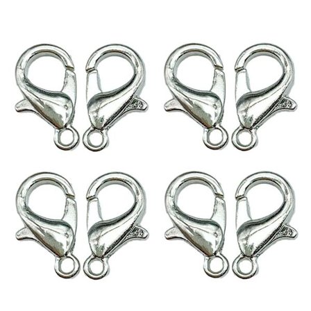 100 st Lobster Spännen Armband Anslutningar Krokar VIT K VIT K