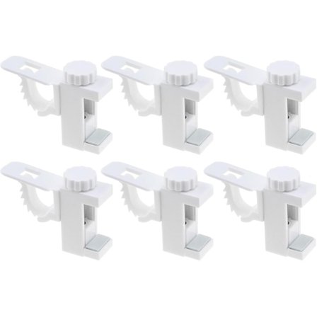 6 stk. gardinstangholdere uten boring, gardinstangklemmeholder, gardinkroker uten boring, gardinbånd