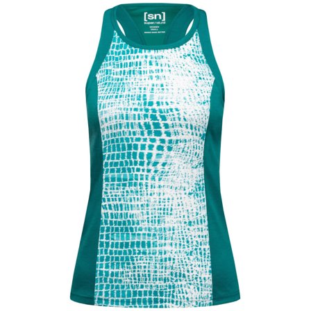 Super.natural Women's Round Neck Top Printed Women Short sleeved fitness sweater Green S