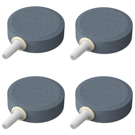Akvarium 4 CM Luftsten Skiva Bubbel Diffuser Frisläppningsverktyg för Luftpumpar Fisk Tankar Hinkar Små Dammar och DWC Reservoarer, 4-pack