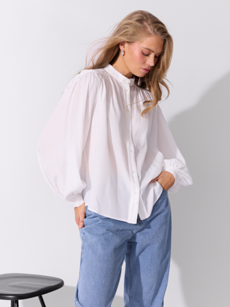 MATCH - Elessar bluse - Donna - Str. 34 - Dame - Skjorter & Bluser - Hvit - 53% Viskose,47% Polyester- resirkulert