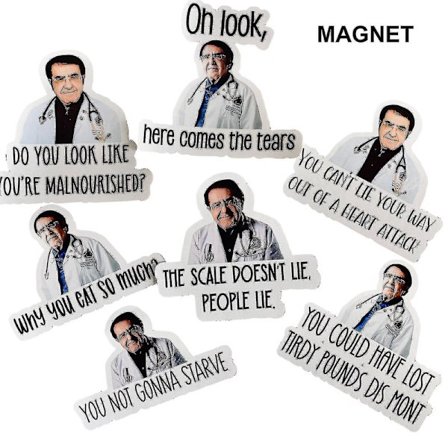 Uusimmat Dr. Now Kit -jääkaappimagneetti, et nälkiinny - Dr. Nowzaradan hauska jääkaappimagneetti DB