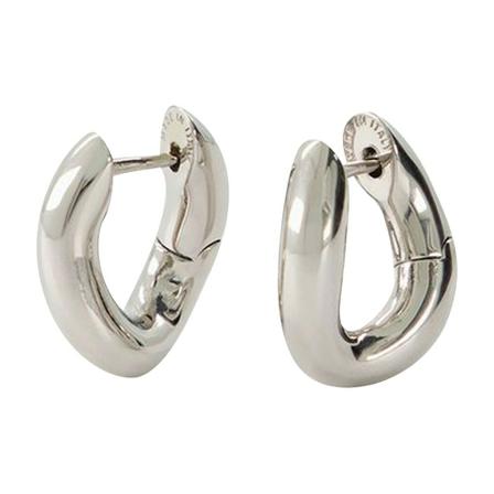 Balenciaga, Loop XXS Silver-Tone Br Earrings Grijs, Dames, Maat:ONE Size,Zilver