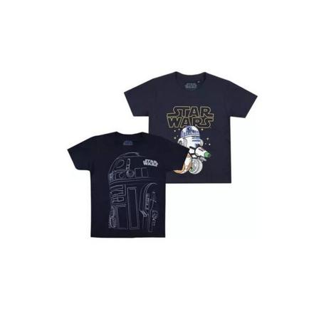 Star Wars Boys Droids T-shirt I Bomull (2-pack) 7-8 År Marinblå