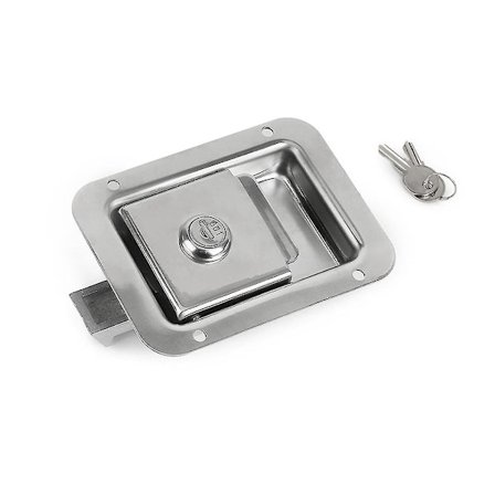 Verktøykasseslås i rustfritt stål, dørhengsel for tilhenger, RV-lås, håndtak, sveiseskrue, padle, nøkkel, RV, campingvogn, lastebil