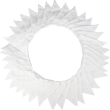 10M stofvimpel, smuk vimpelguirlande stof hvid