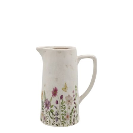 Avignon Kanna med blomstermotiv H25,5/Ø20,5 cm creme