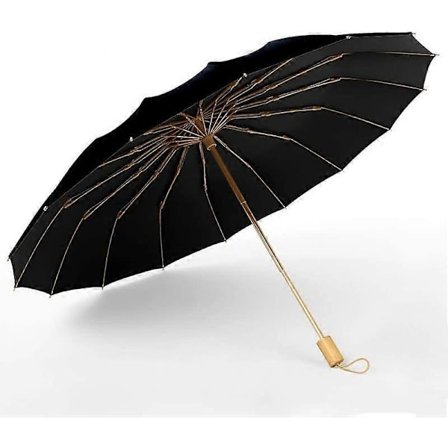 Paraply Sterk Vindbestandig 16K Manuell Paraply Menn Parasoll Kvinner Regn Store Paraplyer Super Solbeskyttelse Og UV