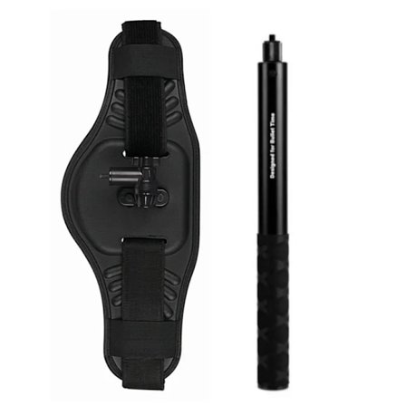 Panorama Sport Kamera Justerbar Bælte Talje Stativ Selfie Stick Tilbehør