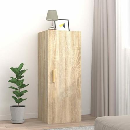 Vidaxl Väggskåp Sonoma-ek 34,5x34x90 Cm Konstruerat Trä Brun