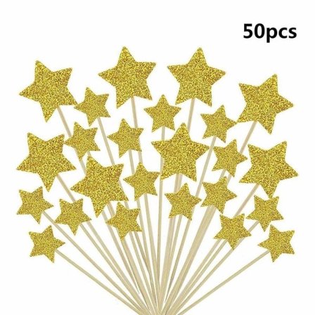 Set med 50 Glittriga Tårtdekorationer Twinkle Twinkle Little Star