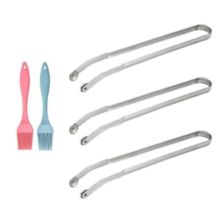 3 stk. Pølsevender, Køkken Grilltænger, BBQ Grilltænger, BBQ Pølse Grilltænger, Langt Håndtag Køkkentang