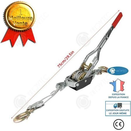 Manuell vinsch - PASSIONOVA - TD Tirefort - 4 ton - Ståltråd - Dubbel krok