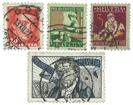 Schweiz 1927 - MICHEL 222/25 - Stemplet