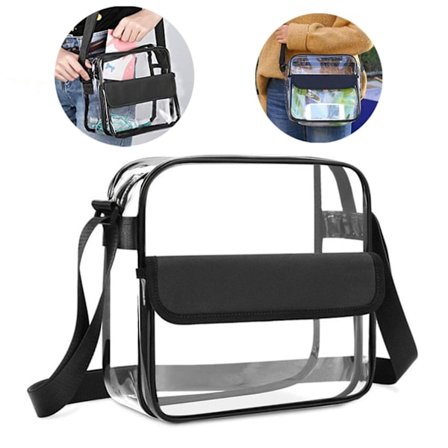 Klar Crossbody Bag Stadium Godkjent Klar Veske Transparent Liten Sh