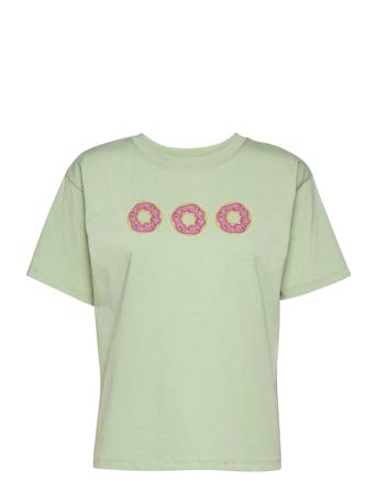 Organic T-Shirt Ss T-shirt Top Grøn Barbara Kristoffersen By Rosemunde