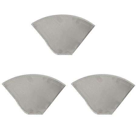 3X Återanvändbara Häll över Kaffe Filter Rostfritt Stål Fint Nät Kaffe Filter Dropp Kon Papperslös uni