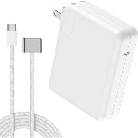 140W Laddare för Mac Book Pro 14 16 tum 2024 2023 2021, Mac Book Air 13 15 tum 2024 2023 2022 M3 M2 M1, med LED 2M USB-C till 3 Flätad Kabel, Eller