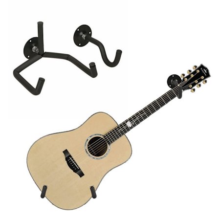 Horisontal Gitarveggfeste, Skrå Gitarholder Tilt, Horisontal Veggfeste for Akustisk Klassisk eller Elektrisk Gitar, Ukulele, Banjo, Mandolin