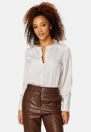 ONLY Friday L/S Button Down Top Pumice Stone Klær