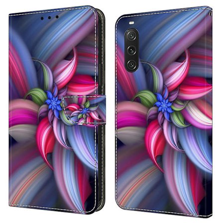 För Sony Xperia 10 V skyddande case 3d-mönsterutskrift Pu- cover med stativ