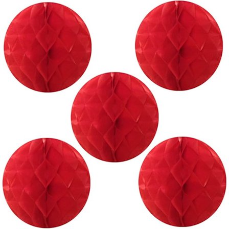 Hængende festdekoration, 6-tommers honeycomb-kugle af silkepapir til bryllupper, fødselsdagsfester, babyshowers og børneværelsesindretning (5-pak), 