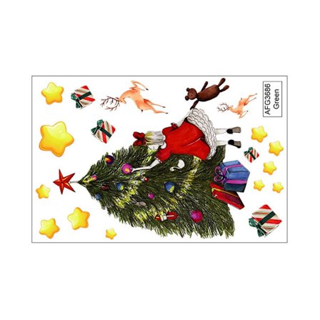 Glow in the Dark Julväggdekor Liten flicka PVC-dekal Glasdekal Festlig semester fönsterdekor för alla utrymmen