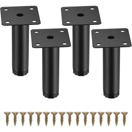 4 stk. Møbelbein, 10 cm/5,9 tommer Justerbare Møbelbein, Metallfeste Støttebein for Møbler/Bord/Stol/Skrivebord/Kjøkken/Skap/Sofa