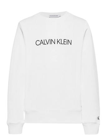 Institutional Logo Sweatshirt Sweatshirt Trøje Hvid Calvin Klein