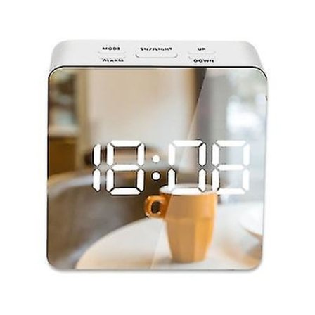 LED-spejlvækkeur Digital Snooze Bordur Alarm Lys Hjem Dekoration Ur