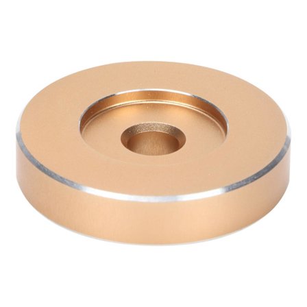 45 RPM Plate-Adapter for Stort Hull - Konverteringsplate for Vinyl - Svart Klemmeadapter for de fleste plater med stort hull - Gull