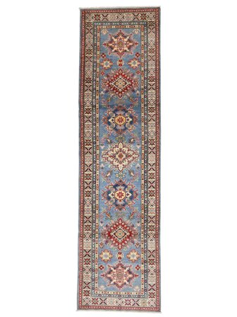 Tapis D'orient Kazak Fine 81X293 De Couloir Marron/Gris Foncé (Laine, Afghanistan)