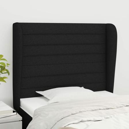 Vidaxl Huvudgavel Med Kanter Svart 93x23x118/128 Cm Tyg Svart