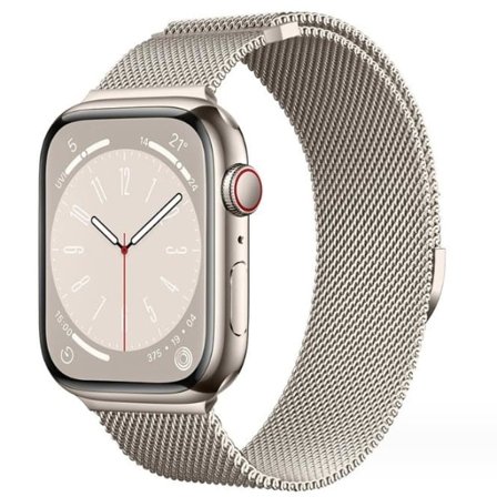 Milanese loop reim for Apple Watch band iwatch Series 9 3 6 5 SE 7 8 Ultra 2 stjerneskinn - sølv 42mm/44mm/45mm/49mm