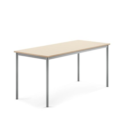 Desk BORÅS, 1600x700x720 mm, birch laminate, alu grey