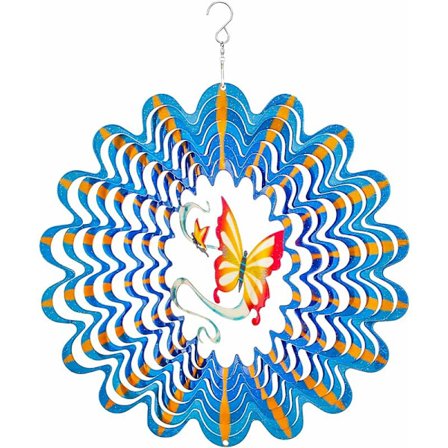 1 kpl suuri ripustettava perhosen tuulipropelli, 3D sininen kineettinen