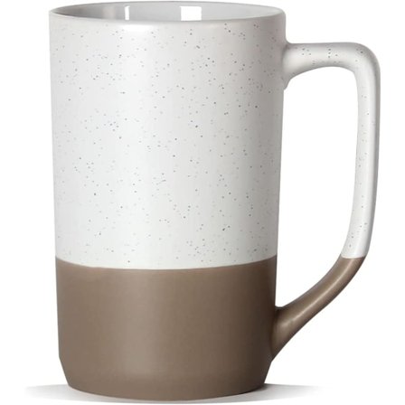 Stor kaffekopp 47 cl, tofarget kombinasjon stor keramisk tekopp