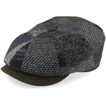 Stetson - Black flatcap Czapka Z Daszkiem - Hatteras Patchwork Multicolor Flat Cap @ Hatstore