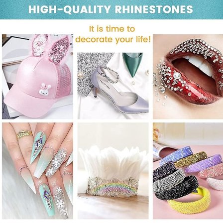 Spik Kristall Ab Beläggning Nail Art