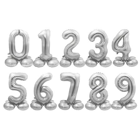 Stående Talballon Sølv