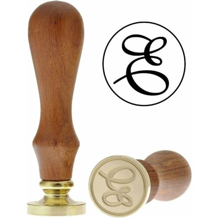 Retro messinghoved træhåndtag alfabet bogstaver initial voks klassisk forsegling voks stempel E KLB