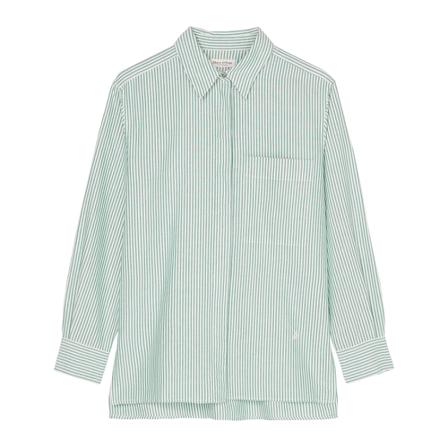 Marc O'Polo Finely striped Oxford long Bluse Grøn, Dame