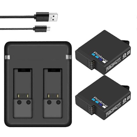 1680mAh Batteri for GoPro Hero 7/6/5 Black eller Lader, Kompatibel med GoPro Hero7/6/5 Black Kamera