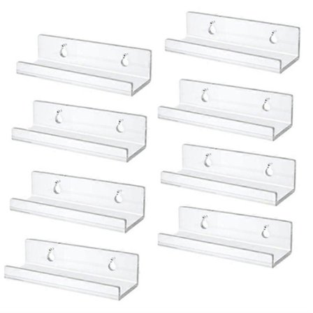 Genomskinlig Vinylskiva Hylla Väggfäste 8-pack, Akryl Album Skivhållare Display, Vinylskiva Hylla St