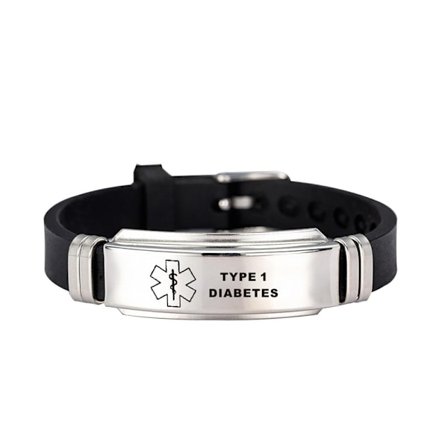 Medicinsk Alarm ID-armbånd - Perfekt Sort