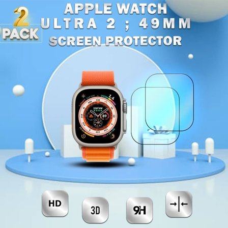2-Pack APPLE WATCH ULTRA 2 49MM Skærmbeskyttelse - Hærdet Glas 9H - Super kvalitet 3D