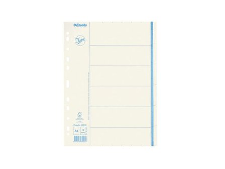 Jopa Pappersregister, otryckt, kraft, 5 delar, A4, vit - Lyreco - Kontorsmaterial - Pärmar och register - Pappersregister