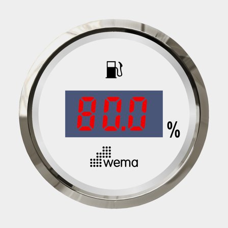 Bränsleinstrument digitalt 0-190 ohm vit Silverline