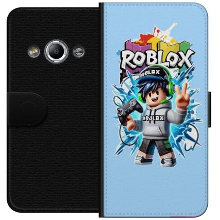 Kompatibel Tegnebogsetui til Samsung Galaxy Xcover 3 Farverig Roblox-karakter med controller og energifyldt splash art design, perfekt til børnevære