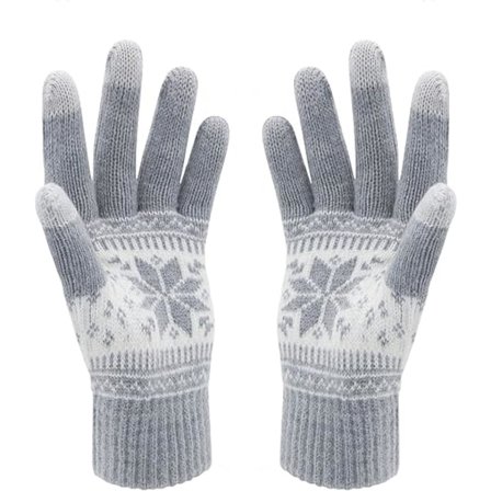 Vinter Touchscreen-Vantar Snöblommönster Håller Varmt för Kvinnor